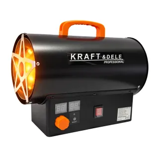 Газов калорифер KraftDele KD11700/ 25kW/ термостат/ LED дисплей/ редуцир вентил и маркуч
