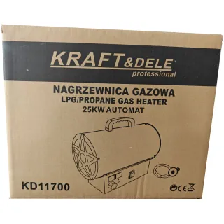 Газов калорифер KraftDele KD11700/ 25kW/ термостат/ LED дисплей/ редуцир вентил и маркуч Газов калорифер KraftDele KD11700/ 25kW/ термостат/ LED дисплей/ редуцир вентил и маркуч