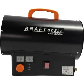 Газов калорифер KraftDele KD11700/ 25kW/ термостат/ LED дисплей/ редуцир вентил и маркуч Газов калорифер KraftDele KD11700/ 25kW/ термостат/ LED дисплей/ редуцир вентил и маркуч