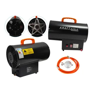Газов калорифер KraftDele KD11704/ 25 kW/ редуцир вентил и маркуч Газов калорифер KraftDele KD11704/ 25 kW/ редуцир вентил и маркуч