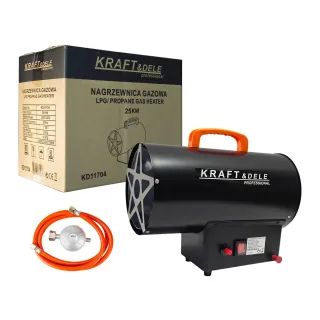 Газов калорифер KraftDele KD11704/ 25 kW/ редуцир вентил и маркуч Газов калорифер KraftDele KD11704/ 25 kW/ редуцир вентил и маркуч