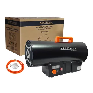 Газов калорифер KraftDele KD11706/ 45 kW/ термостат/ LED дисплей/редуцир вентил и маркуч Газов калорифер KraftDele KD11706/ 45 kW/ термостат/ LED дисплей/редуцир вентил и маркуч