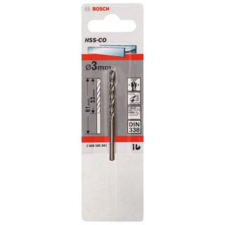Свредло HSS-Co DIN 338 за метал на Bosch 3.0 mm