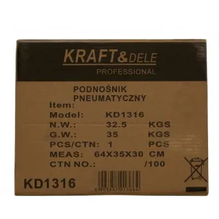 Хидравлично-пневматичен крик KraftDele KD1316/ 22т