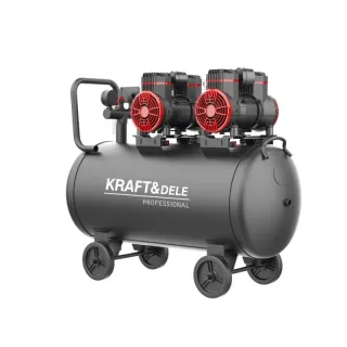 Безмаслен компресор за въздух KraftDele KD1392/ 2x1500W -  100 л