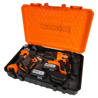 Комплект акумулаторни безчеткови машини Baukraft BK-AGCDRH3/ 18V/ 2x4Ah