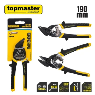 Лява ножица за ламарина TopMaster 370723/ 190 мм
