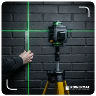 Лазерен нивелир със зелен лъч Powermat PM-PLK-4DM1/ 40 м