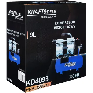 Безмаслен компресор KraftDele KD4098/ 550W/ 230V/ 9л Безмаслен компресор KraftDele KD4098/ 550W/ 230V/ 9л