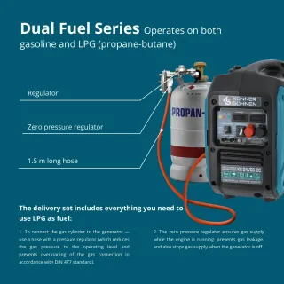 Генератор за ток газ/бензин KOENNER-SOEHNEN KS 24VGS-DC/ 1.4kW