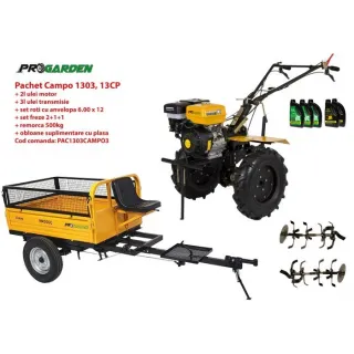 Комплект бензинов мотокултиватор ProGARDEN Campo 1303, 13к.с., 2+1 предавки