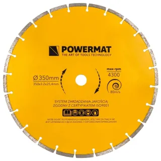 Настолен циркуляр за тухли/камък/бетон Powermat PM-PDB-3000M/ 3 kW/ 350 мм