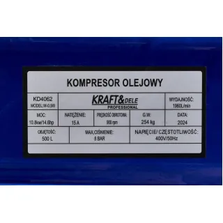 Компресор за въздух KraftDele KD4062/ 10.8 kW/ 500 л