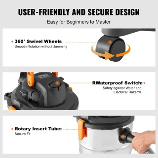 Прахосмукачка за мокро и сухо почистване VEVOR YLW6342-C/ 1200W Прахосмукачка за мокро и сухо почистване VEVOR YLW6342-C/ 1200W