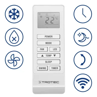 Стенен климатик WiFi TROTEC PAC-W 2200 S / с дистанционно/ 800W/ 2200W Стенен климатик WiFi TROTEC PAC-W 2200 S / с дистанционно/ 800W/ 2200W