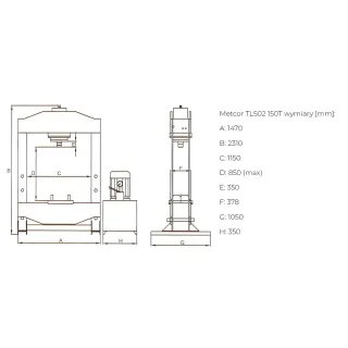 Хидравлична преса METCOR TL0502/ 150T