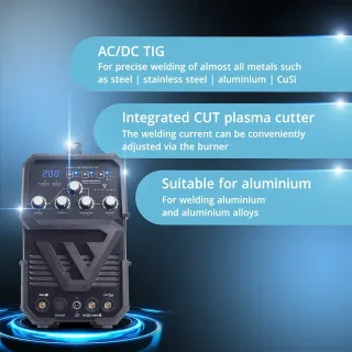 Апарат за плазмено рязане STAHLWERK AC/DC WIG/TIG 200 Plasma ST IGBT SET FULL/ 10-200 A Апарат за плазмено рязане STAHLWERK AC/DC WIG/TIG 200 Plasma ST IGBT SET FULL/ 10-200 A