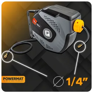 Автоматична макара с маркуч за въздух POWERMAT PM-ABNW-14M/ 14 м