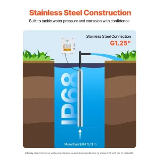 Потопяема помпа за дълбоки кладенци VEVOR 3SDM4/13/ 910W