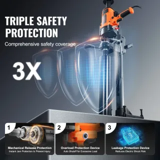 Диамантено-пробивна бормашина + стойка и свредло VEVOR Z1Z-CF-9180/CF-DCD07/ 2600W