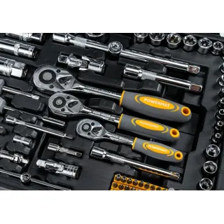 Комплект тресчотки, вложки (гедоре) POWERMAT PM-ZKNB-216SU-PRO/ 216 части 1/2