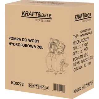 Хидрофорна водна помпа KraftDele KD5272/ 1200W/ 20 л