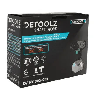 Акумулаторен ударен винтоверт Detoolz DZ-FX1005-G01/18V