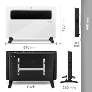 Дизайнерски конвектор TROTEC TCH 1510 E/ с термостат и дисплей/ 1500W
