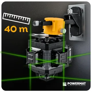 Лазерен нивелир със зелен лъч Powermat PM-PLK-4DM2/ 40 м