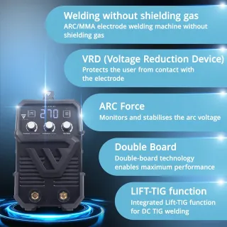Инверторен заваръчен апарат STAHLWERK ARC 270 ST IGBT SET FULL/ 270А Инверторен заваръчен апарат STAHLWERK ARC 270 ST IGBT SET FULL/ 270А