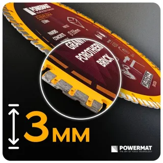 Диамантен диск за бетон, камък, гранит POWERMAT PM-TDCS-3501T/ 350 мм