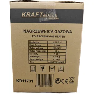 Газов калорифер KraftDele KD11731/ 25 kW Газов калорифер KraftDele KD11731/ 25 kW
