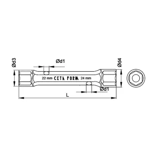Ключ за дълги резби и шпилки CETA-FORM 19667/ 210мм