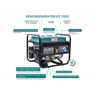 Бензинов генератор за ток KOENNER-SOEHNEN KS 7000/ 5.5kW