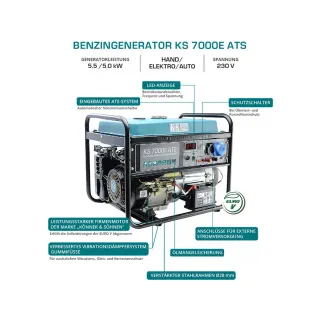 Бензинов генератор за ток KOENNER-SOEHNEN KS 7000E ATS/ 5.5kW