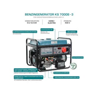 Бензинов генератор за ток KOENNER-SOEHNEN KS 7000E-3/ 5.5kW