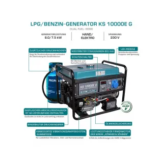 Генератор за ток LPG KOENNER-SOEHNEN KS 10000E G/ 8.0kW