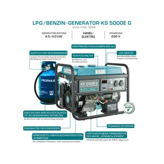 Генератор за ток LPG KOENNER-SOEHNEN KS 5000E G/ 4.5kW