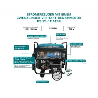 Бензинов генератор KOENNER-SOEHNEN KS 15-1E ATSR/ 12.5kW