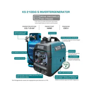 Инверторен генератор LPG KOENNER-SOEHNEN KS 2100iG S/ 2 kW