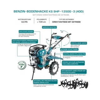 Бензинова мотофреза KOENNER-SOEHNEN KS 9HP-1350G-3 (400)/ 9.0 к.с