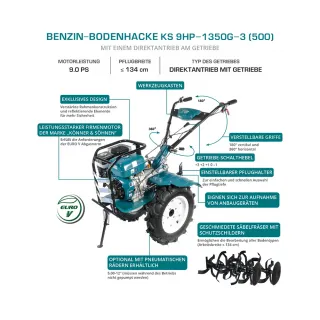 Бензинова мотофреза KOENNER-SOEHNEN KS 9HP-1350G-3 (500)/ 9.0 к.с