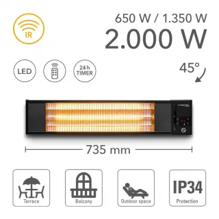 Инфрачервен нагревател TROTEC IR 2010 S/ 2000W