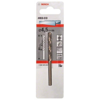 Свредло HSS-Co DIN 338 за метал на Bosch 4.5 mm