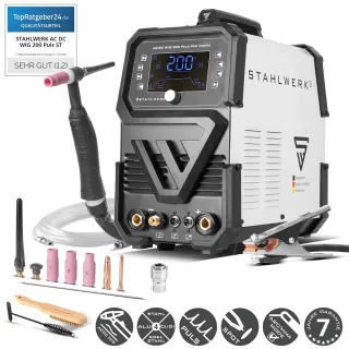 Многофункционален заваръчен TIG апарат STAHLWERK AC/DC 200 Pulse Pro Digital/ 200А