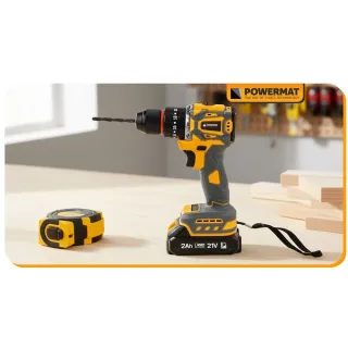 Акумулаторен винтоверт с ударна функция + аксесоари POWERMAT PM-WA-21V-2M/ 21V/ 2x2Ah