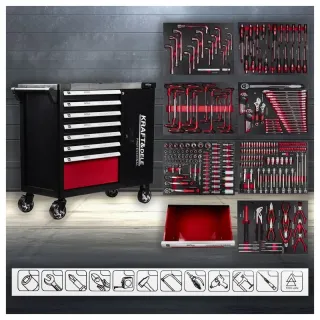Количка с инструменти KraftDele KD1068/ 299 бр.