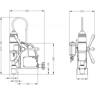 Пневматична магнитна бормашина Euroboor AIR.55/ 8 bar