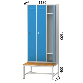 Гардероб с пейка, троен KOCEL - 6043