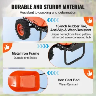 Електрическа градинска количка VEVOR EWB9800/ 500W